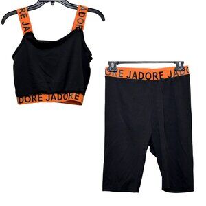 Women Orange | Black Matching 2 Pcs Set Size L/XL